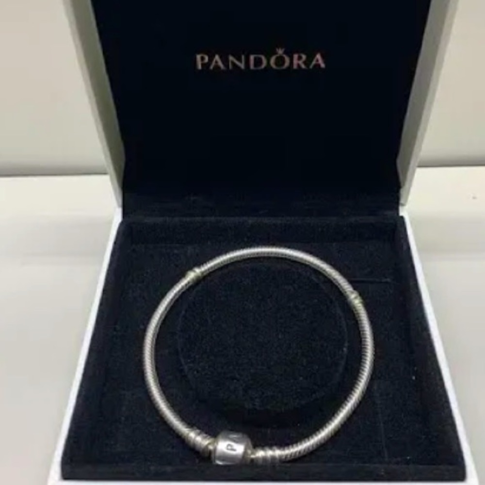 Pandora Barrel Clasp Snake Chain Charm Bracelet